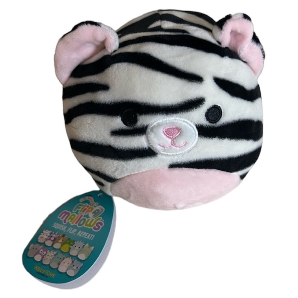 Squishmallows Flipamallows-Tasha the Zebra and Milo the Elephant NWT 5 i…